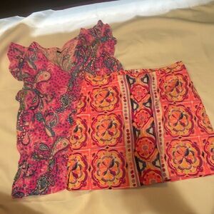 Lilly pulitzer ladies mini skirt &lilly top